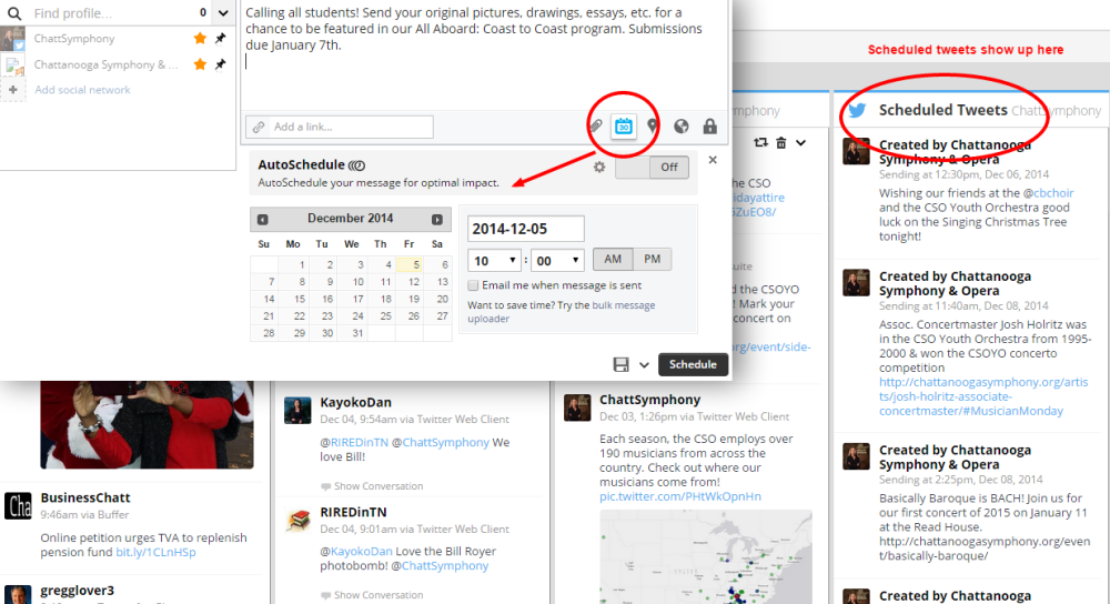 Scheduling on Hootsuite.com