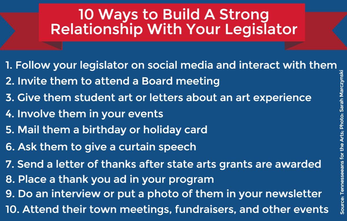 10 Ways to Build A Strong Relationship with Your Legislator