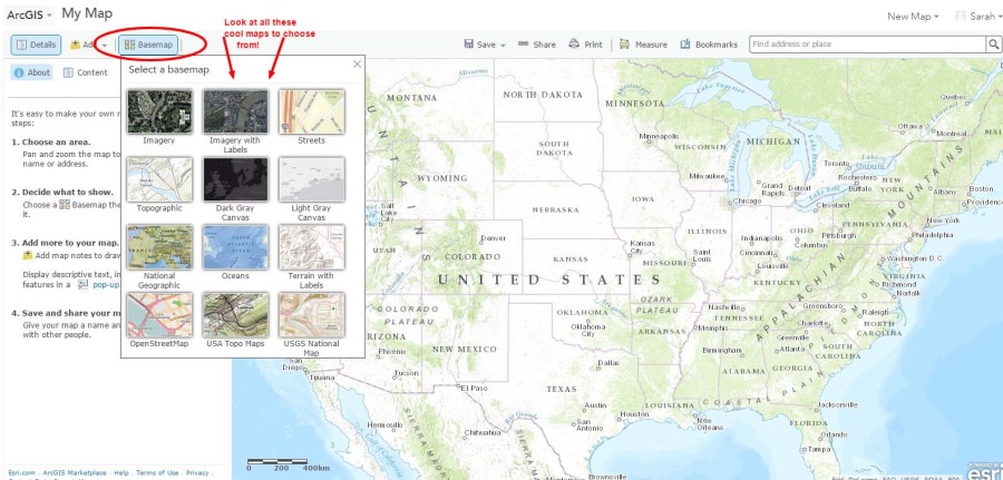 Look at all the cool basemaps you can choose from!