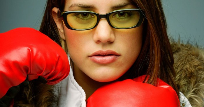 Woman with Boxing Gloves