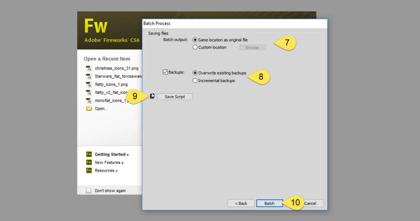 Hidden Productivity Gems: Adobe Fireworks Batch Image Processing – Arts ...